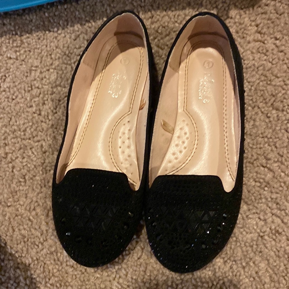 Black Beads Shoes for Little Girl Size 1